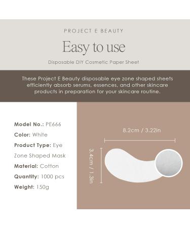 Project E Beauty 1000pcs Disposable DIY Eye Masks | Non-Woven Cosmetic Facial Paper for Spa & Skincare | Perfect for Toner Serum Lotion Application - Buy Online on GoSupps.com