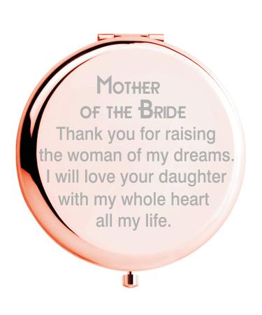 Fnbgl Mother of Bride Gifts from Daughter Son Thank You for Raising The Women Engraved Compact Travel Mirrors Mom Gifts from Son  Mother Gifts from Daughter Unique Mothers Day Present Idea for Her