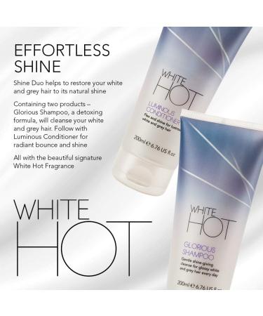White Hot Shine Duo: Glorious Shampoo & Luminous Conditioner 200ml - Glossy Hair Care for White & Grey Hair - Buy Online on GoSupps.com