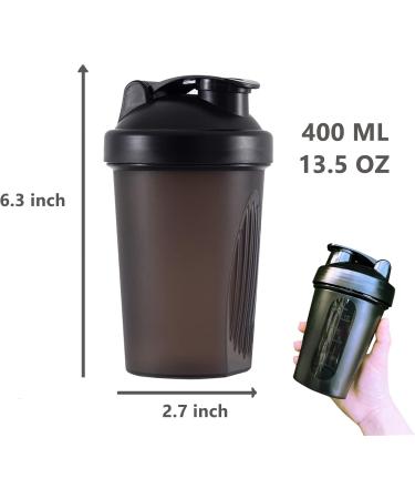 Buy OOTD 400ml Leakproof Protein Shaker Bottle - BPA Free Sieve & Scale for Perfect Supplements | Fitness Mixer (Black+White 2PCs) - Buy Online on GoSupps.com