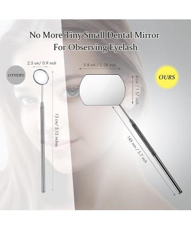 Stainless Steel Eyelash Extension Mirror - Large Square Lash Mirror with Storage Bag (Black) - Buy Online on GoSupps.com