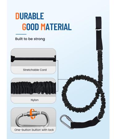 VNVM Kayak Paddle Leash 2 Pack  Paddle Leash Lightweight Coiled Kayak Rod Leashes for SUP Kayaking Canoing Fishing Boating Black 2 packs - Buy Online on GoSupps.com
