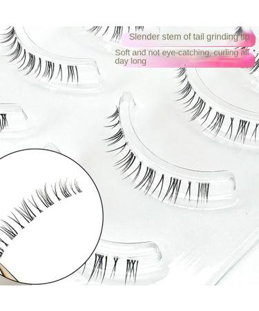 Okdeals 5 Pairs Thai Style 3D Lower Lashes - Natural Look Manga & Anime Lashes with Soft Clear Band for Cosplay & Beauty - Eyelash Extension Tools - Buy Online on GoSupps.com