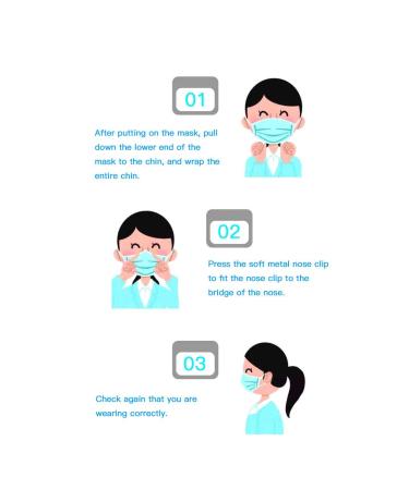 Shatchi Disposable Facial Mask with Ear Loop 3-Ply Blue (Pack of 100) - Buy Online on GoSupps.com
