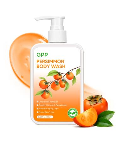 GPP Persimmon Body Wash for Body Odor Control Natural Deodorant Soap for Old People Smell Smelly Feet Deodorant Body Odor Eliminator Gentle for Sensitive Skin Persimmon Soap Bar for Women & Men