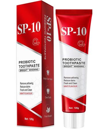 SP10 Probiotic Toothpaste Whitening Toothpaste Protects Gums Removes Stains Freshens Breath with Menthol Advanced Formula with Probiotics 120 g (1)