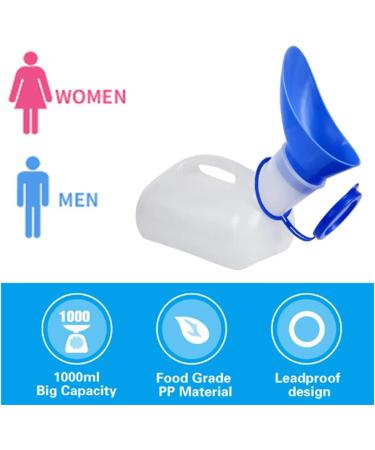 ICEMOB Unisex Urinal Pot 1000Ml Portable Urinal with Lid Spill Proof Urine Bottles for Camping Outdoor Travel Mobile Toilet Urinal Provide You with The Ultimate Comfort Experience Women - Buy Online on GoSupps.com