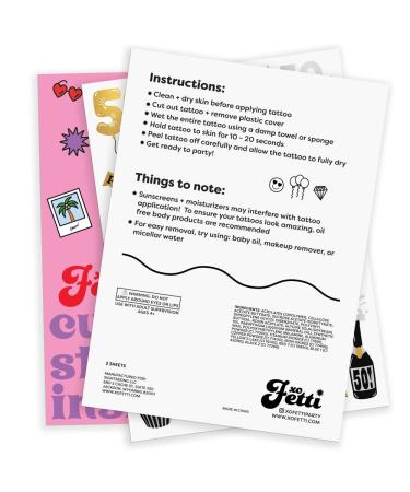 xo  Fetti 50th Birthday Party Decorations 50 and Fabulous Temporary Tattoos - 38 styles | Gold + Silver Foil Fifty Birthday Gift  Birthday Girl - Buy Online on GoSupps.com