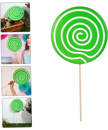 Veemoon 2pcs Lollipop Props Large Lollipop Birthday Partyt Decor Clay Lollipop Candy Simulation Lifelike Candy Simulation Lollipop Model Fake Lollipop Prop Toys Wood Food Decoration Fake 41X19.5X1.5CM Green - Buy Online on GoSupps.com