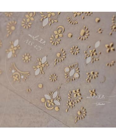 Gold Nail Art Stickers - Luxury 3D Bronzing Totem Decals for DIY Manicure | Self-Adhesive Flower Designs for Women & Girls - Buy Online on GoSupps.com