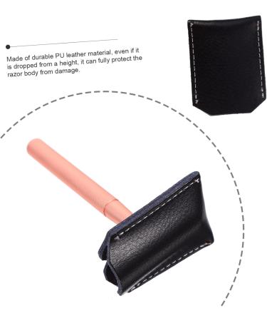 Minkissy 2-in-1 Razor Safety Cover & Travel Bag | Durable Leather Sheath for Secure Grooming on-the-Go - Buy Online on GoSupps.com