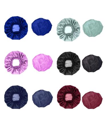6-Piece Satin Silk Bonnet Set for Women - Soft Sleep Cap with Wide Elastic Band (Black, Silver, Red, Blue, Purple, Dark Blue) - Buy Online on GoSupps.com