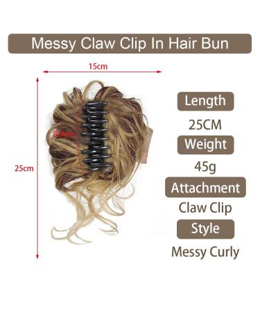 RPAEOY Curly Wavy Hair Tie with Clip - Synthetic Messy Bun Hair Scrunchy for Women (Golden Brown) - International Shipping Available - Buy Online on GoSupps.com