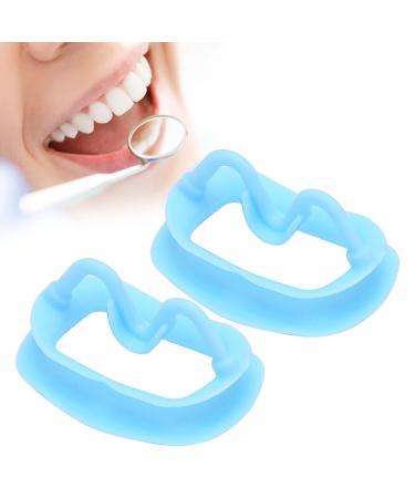 2 pieces of silicone cheek holder reusable portable portable for the dental mouth silicone-mouth enrollment optagates retractor retractor lip opener for the (blue)