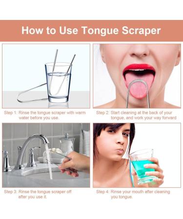 Acwoo Stainless Steel Tongue Cleaner Set - 2 Pieces for Effective Oral Care | Bad Breath Solution | Durable Tongue Scrapers for Adults - Buy Online on GoSupps.com