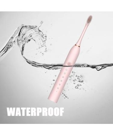 Electric Toothbrush for Adults - Waterproof Low Noise Portable | Smart Timer IPX7 Travel Design - Pink - Buy Online on GoSupps.com