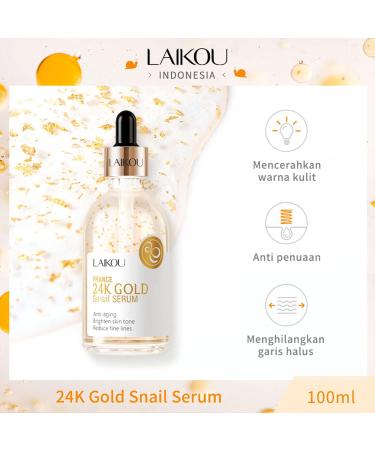 Buy 24K Gold Snail Serum with Hyaluronic Acid & Niacinamide - Anti-Aging Brightening Hydrating Face Serum for Glowing Skin - Buy Online on GoSupps.com