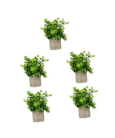 TOPBATHY Home Decor 5 Pcs Simulated Potted Plant Small Pulp Potted Plants Eucalyptus Small Greenery Decor As Shownx5pcs 22x8cmx5pcs