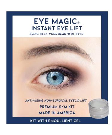 Eye Magic Premium Instant Eyelid Lift (S/M Kit w/Gel). Look Younger Instantly | Made in America - Lifts and Defines Droopy, Sagging, Hooded Eyelids For A Youthful Look (A) Small/Med Kit w/Gel