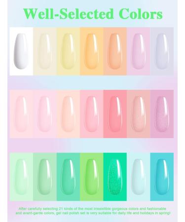 21 Colors Gel Nail Polish Kit with 120W LED Light & Manicure Tools Starter Kit - Nude Glitter Set with UV LED Nail Lamp - No Wipe Base Top Coat - Beginner DIY at Home - Buy Online on GoSupps.com