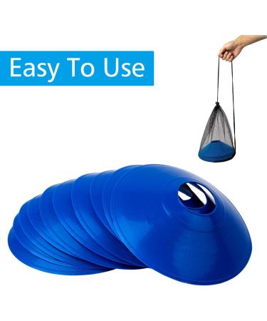 10pcs Pro Disc Cones with Carry Bag - Agility Training Cones for Soccer, Football, Basketball & More | Blue&Red Thickened Version 24g - Buy Online on GoSupps.com