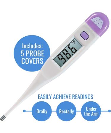 MABIS Digital Thermometer for Babies, Children, and Adults - Clinically Accurate in 60 Seconds - Purple - Buy Online on GoSupps.com