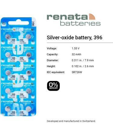 Buy RENATA 396 SR726W Watch Battery - 1.55V Swiss Made | International Shipping Available - Buy Online on GoSupps.com