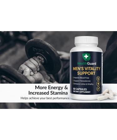 HealthGuard Men s Vitality Support Horny Goat Weed Maca Fenugreek & L-Arginine Natural Performance Support Supplement 60 Capsules - Buy Online on GoSupps.com