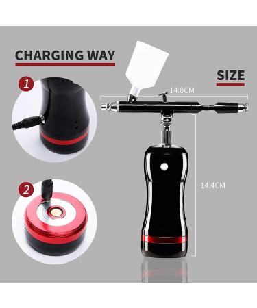 2024 NEW SHPTDJTIC Cordless Airbrush Kit with Air Compressor & 0.3mm Nozzle Portable Handheld Mini Airbrush Gun Set for Makeup Cake Decorating Art Craft Nail Design(BLACK1 A) Black1 A - Buy Online on GoSupps.com
