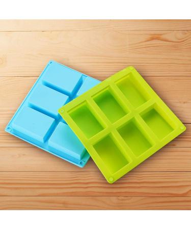 TDHDIKE 3 Pack Silicone Soap Molds - 6 Cavities Baking Mold for DIY Handmade Soap, Muffins, Brownies, and More (Blue, Pink, Green) - Buy Online on GoSupps.com