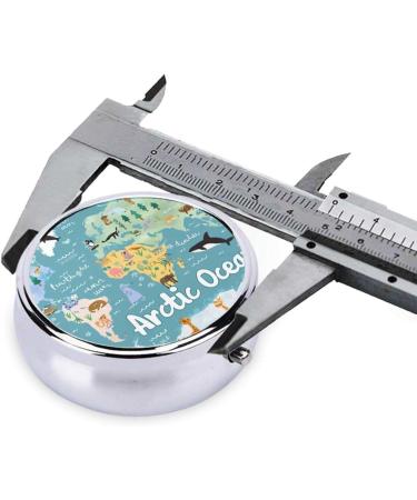 Art Sea and Land Portable Metal Pill Box - Round Mini 3-Compartment Design for Travel Ideal for Small Pills Black - Buy Online on GoSupps.com