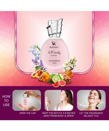 Ramsons_U R LOVELY Eau De Parfum | 30 ML | Perfume For Women | TN - Bergamot Peach Orange Grapefruit Aquatic | MN - Lilly of the valley Rose Jasmine Cinnamon | BN - Woody Musk Vanilla - Buy Online on GoSupps.com