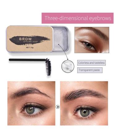 Sonew Colorless Eyebrow Soap Kit - 3D Makeup Gel & Brushes for Durable Fashionable Eyebrows | Eyebrow Styling Soap & Gel Wax - Buy Online on GoSupps.com