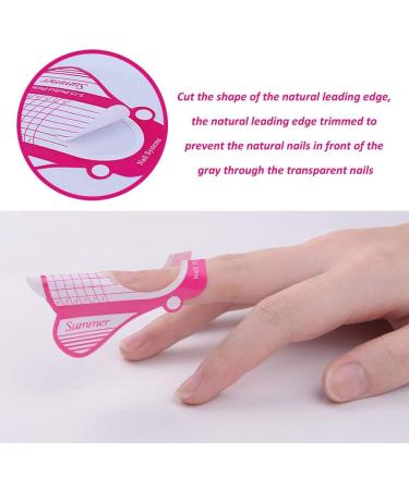Nail Templates (600 pcs) | Self-Adhesive Gel Nail & Extension Stencils - Golden & Pink | Perfect for Artificial Fingernail Modeling - Buy Online on GoSupps.com