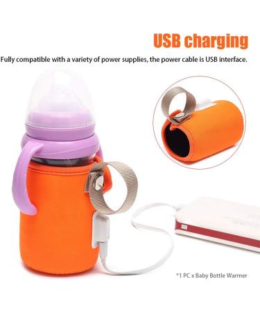 Jiakalamo USB Baby Bottle Warmer - Portable Car Travel Milk Heater for Night Feeding and Outings - Orange - Buy Online on GoSupps.com