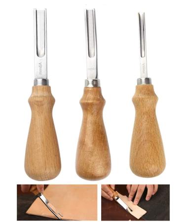 XILEWHZF Leather Edge Skiving Beveler Tool Set, Wide Mouth Leathercraft Edge Skiving Beveler Leather Edge Trimmer with Wooden Handle Three Sizes(4mm,6mm and 8mm) - Buy Online on GoSupps.com