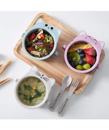 Angoily Wheat Straw Bowl Cereal Bowl Rice Noodle Soup Snack Bowl Cat Design Bowls Pink - Buy Online on GoSupps.com