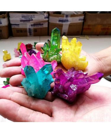 Natural Crystals and Stones Natural Beautiful White Crystal Raw Quartz Cluster Plating Colorful Ornaments for Decoration ZJGIDTEM (Color : White Size : 50g) 50g White - Buy Online on GoSupps.com