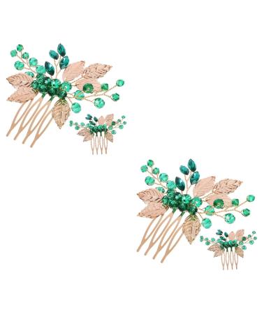 FRCOLOR Set of 4 Alloy Rhinestones Comb Elegant Light Rhinestone Accessories for Women Accessories for Girls Tiara Gold Decoration Hair Comb Clip Manual Accessories