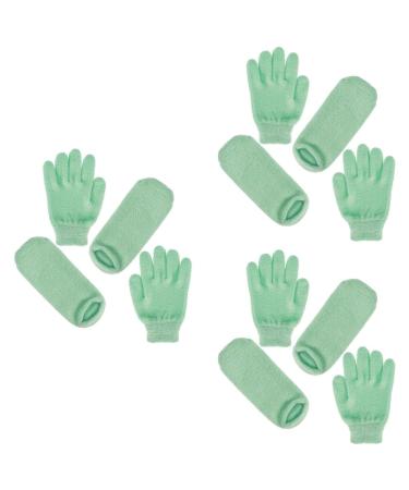 Healeved 6 Pairs Beauty Care Gloves Socks for Moisturizing Feet Amber Pump Bottle Pink Business Card Holder Foot Care Gloves Moisturizing Glove Hand Softening Gloves Foot Patch Frosted Man