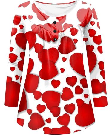 Valentine's Day Gifts for Wife: Women's Graphic Tees, Cute Love Print Long Sleeve Tops - A62-red X-Large - Buy Online on GoSupps.com