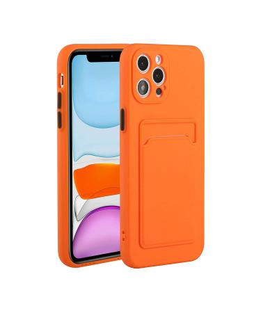 Tivenfezk Nadoli Silicone case for iPhone 15 Pro Ultra thin shockproof scratch -resistant wallet soft TPU protective cover mobile phone case with credit card holder iphone 15 per orange