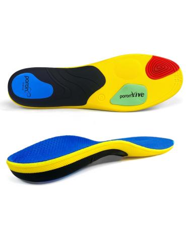 Hellomamma Plantar Fasciitis Arch Support Insoles: Shoe Orthotic Inserts with Shock Absorption for Men Women Flat Feet Pain Relief Inserts Insoles for Arch Pain Men's 5.5-6.5 / Women's 7.5-8.5