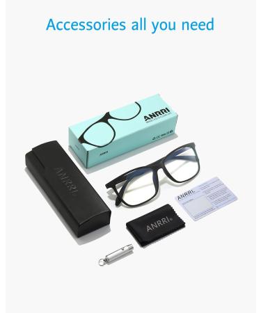 ANRRI Blue Light Filter Glasses - UV Protection for Headaches & Eye Fatigue | Unisex Classic Black for PC TV & Tablet - Buy Online on GoSupps.com
