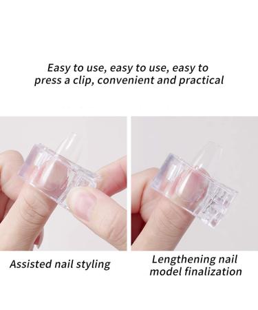 JAWSEU Nail Tips Clip Set - 5 Transparent Plastic Clips for Nail Extension & Art DIY - Ideal for Poly Building & Manicure Tool - Buy Online on GoSupps.com