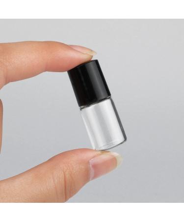 25 Pcs Clear Glass Mini Roll On Bottles - Empty 2ml Roller Ball Bottles for Essential Oils, Perfume, Lip Balm - Cosmetic Sample Vials with Black Cap - Buy Online on GoSupps.com