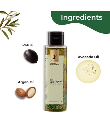 Pilgrim Amazonian Patu Strengthening Hair Oil | Argan & Avocado for Strong Silky Hair | Nourishing Lightweight Oil for Men & Women | 115 ml - International Shipping Available - Buy Online on GoSupps.com
