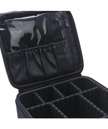 Black Makeup Handbags with Removable Compartments Large Capacity Zipper Closure Oxford Fabric Nylon Ideal for Travel Gym Use - Buy Online on GoSupps.com
