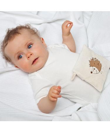 Organic Linseed Cushion for Babies - Gr nspecht 13-V1 Hedgehog Design | 13 x 13 cm - Buy Online on GoSupps.com
