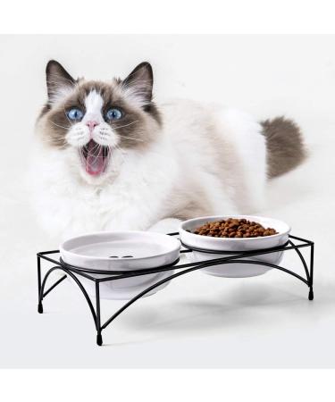 Y YHY Raised Cat Bowls 12oz Elevated Cat Food and Water Bowls with Stand Raised Pet Feeder Elevated Food Feeding Dishes for Cats or Dogs Dishwasher Safe Gift for Cats Dia 4.8in/White 12oz | 354ml White - Buy Online on GoSupps.com